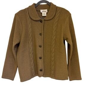 Worthington Brown Cable Knit Cardigan